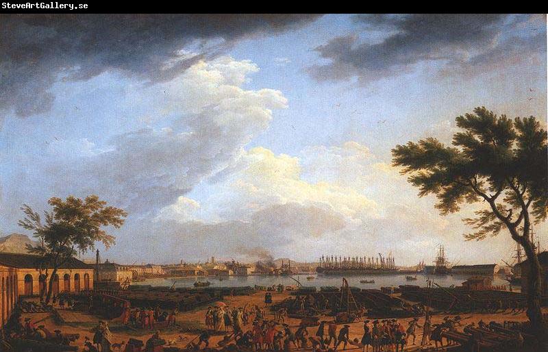 Claude Joseph Vernet Premiere vue du port de Toulon, vue du Port-Neuf pris a l'angle du Parc d'artillerie